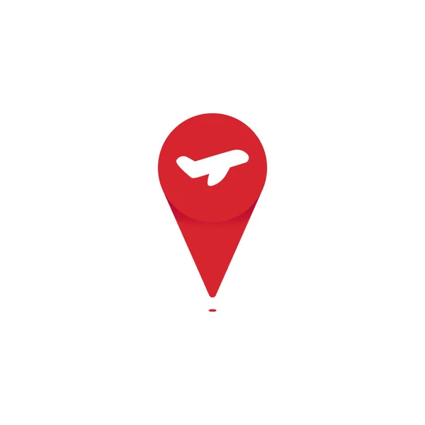Reisebüro-Pin-Point-Symbol-Logo für Kartenstandort-Vektor — Stockvektor