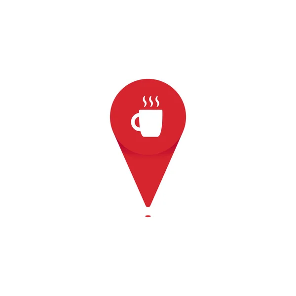 Café café pin pin poin logo para mapa ubicación vector — Vector de stock