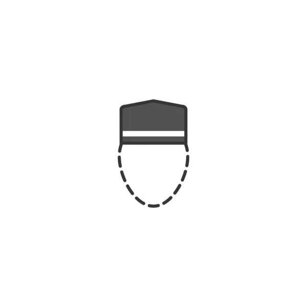 Moslem gorra de oración simple icono plano para Ramadán — Archivo Imágenes Vectoriales