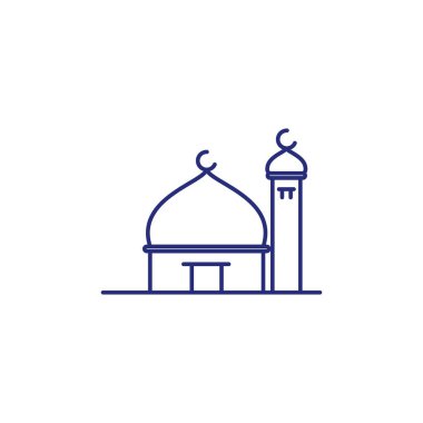 Simple small mosque in rounded line illustration