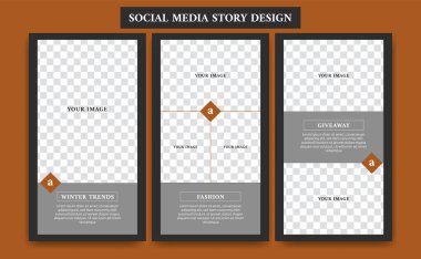 Elegant mature fashion blog and store social media story photo template post design set