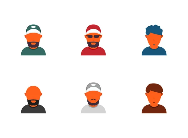 Набір унікальних аватарів з волоссям для обличчя для соціальних медіа — стоковий вектор