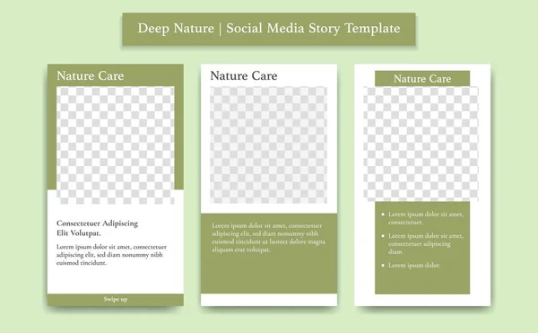 Nature mud green instagram story clean simple elegant design social media story set pack — Stock Vector