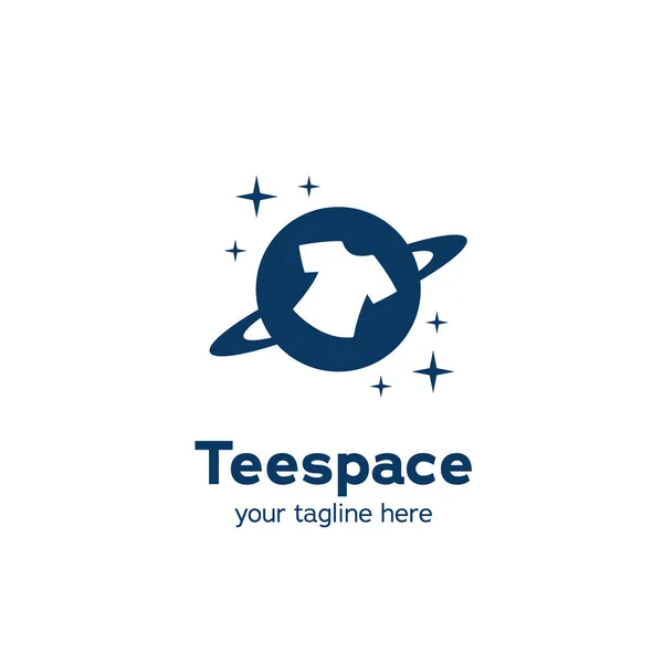 Tee tshirt planeet ruimte logo symbool eenvoudige vector — Stockvector