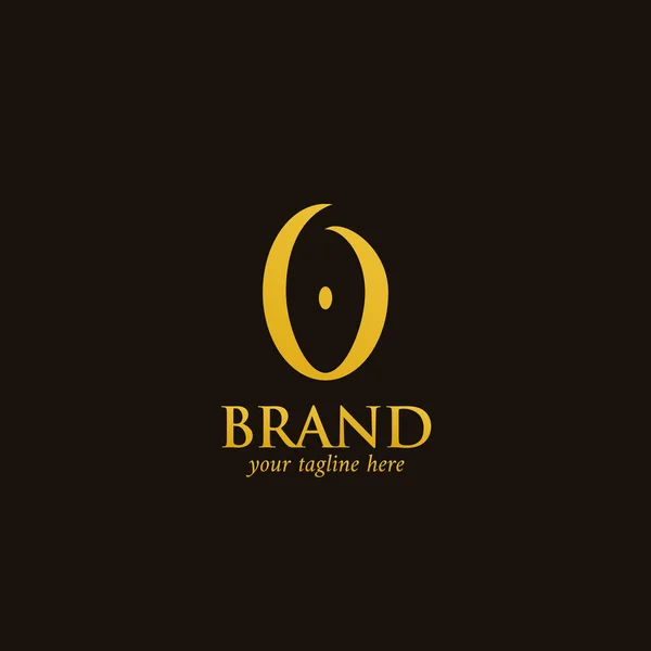 Lettera O logo, astratto premium elegante classico O alfabeto logo in colore oro — Vettoriale Stock