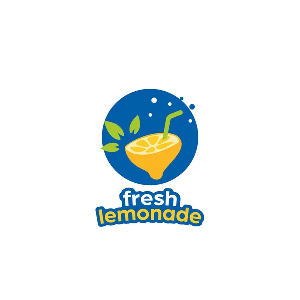 Frische Limonade Limette Zitrone Getränk Logo-Symbol — Stockvektor