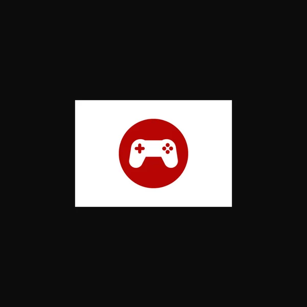 Giappone bandiera gioco d'azzardo logo gamepad — Vettoriale Stock