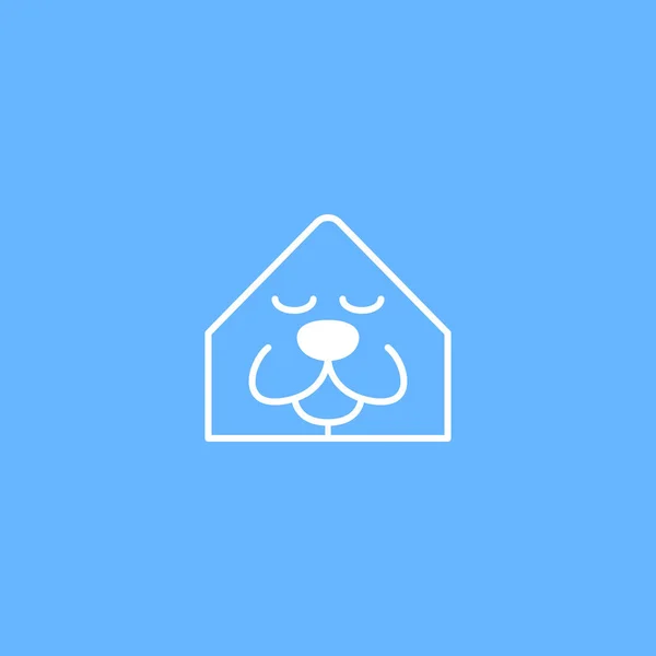 Sakinleş hayvan veteriner barınağı ev bakımı köpek başı logosu simgesi — Stok Vektör