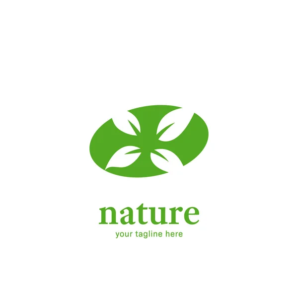 Folha da natureza verde do símbolo do ícone do logotipo broto simples — Vetor de Stock