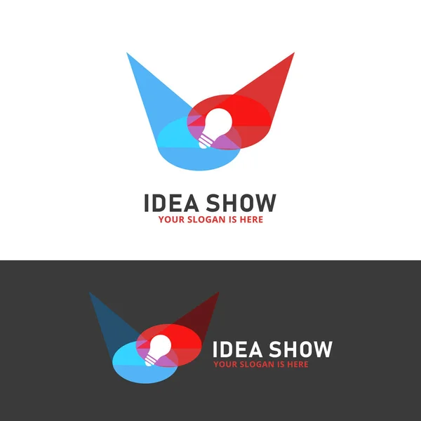 Idee Toon lamp podium schijnwerper schijnwerper logo kleurrijke overlappende stijl — Stockvector