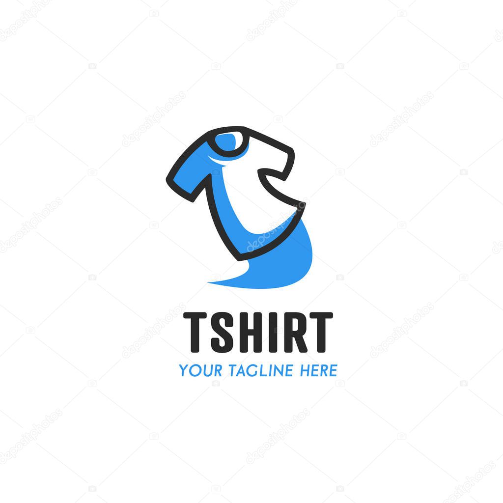 Clothing tees fusion tshirt fusion logo icon symbol in simple bold style vector
