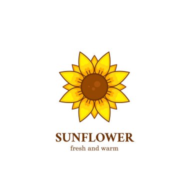 Fresh and warm sunflower logo symbol icon illustration vector
