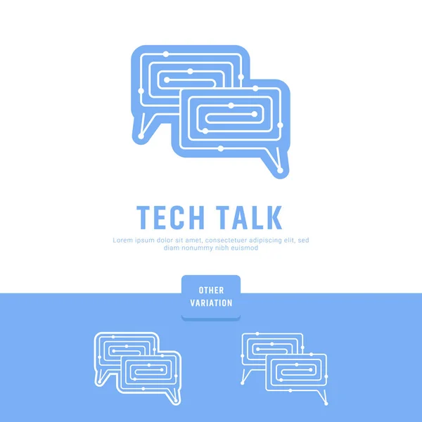 Logotipo de conversa futura Tech. Bubble discurso tecnologia falar logotipo símbolo ícone ilustração definido com variação — Vetor de Stock