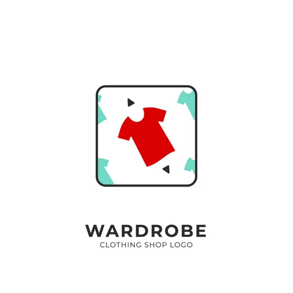 Шкаф пользовательский выбор выбрать красную одежду магазин логотип марки квадрат печать — стоковый вектор