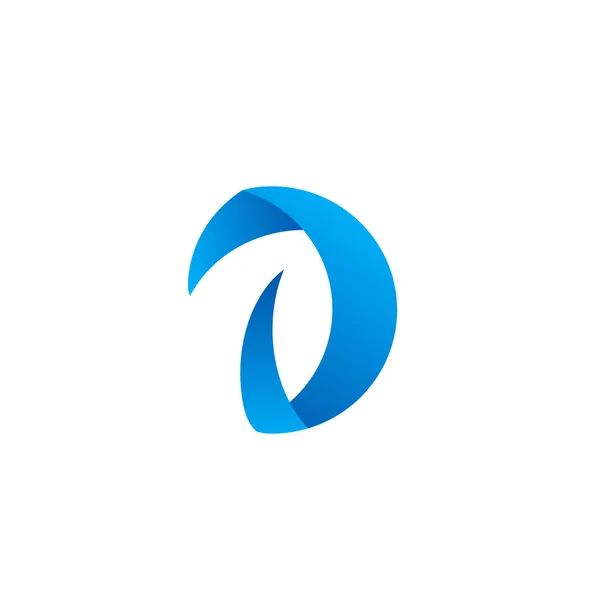 青いアルファベット文字Dのロゴアイコン記号抽象 — ストックベクタ