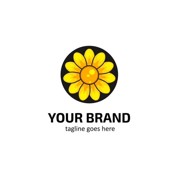 Symbole icône logo fleur de soleil — Image vectorielle