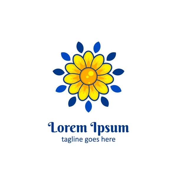 Ayçiçeği taze logo simgesi çizim vektörü