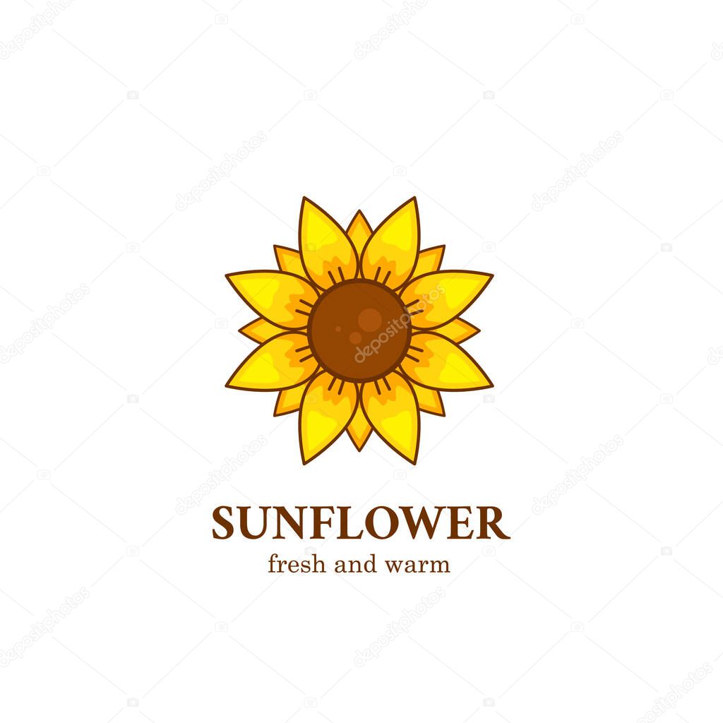 Fresh and warm sunflower logo symbol icon illustration