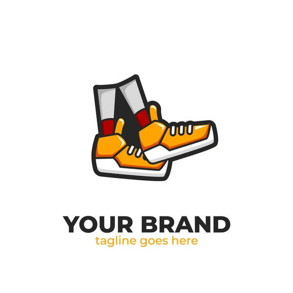 Gösterişli ayakkabı logosu illüstrasyon etiketi rozeti — Stok Vektör