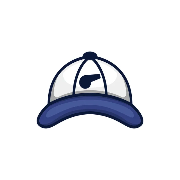 Blauer Trainer Baseballmütze Symbol Logo Illustration — Stockvektor
