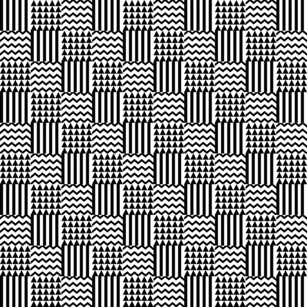 Dreieck geometrisches monochromes nahtloses Muster - Vektorgrafik