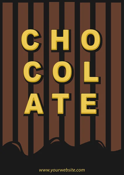 Modello Promozione poster cioccolato con effetto testo tipografia oro — Vettoriale Stock