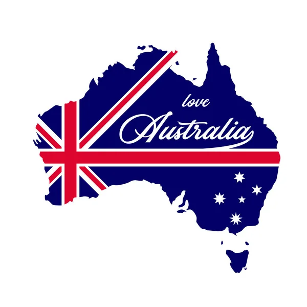 Australia map country with blue australia flag inside vector illustration good for merchandise or t-shirt printing — 스톡 벡터