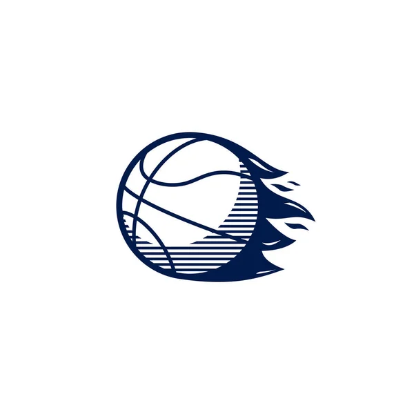 Koszykówka z ikoną ikony ognia symbol ilustracji dla maszyny tnącej svg — Wektor stockowy