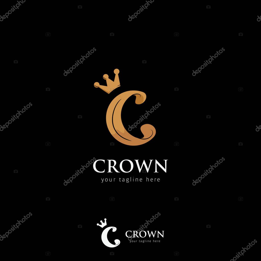 C crown logo gold color icon symbol logotype