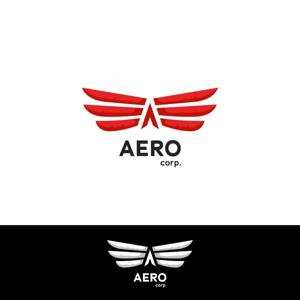 带有箭头字母的空气动力学飞行翼标识概念一个有创意的飞机航空图标符号 — 图库矢量图片
