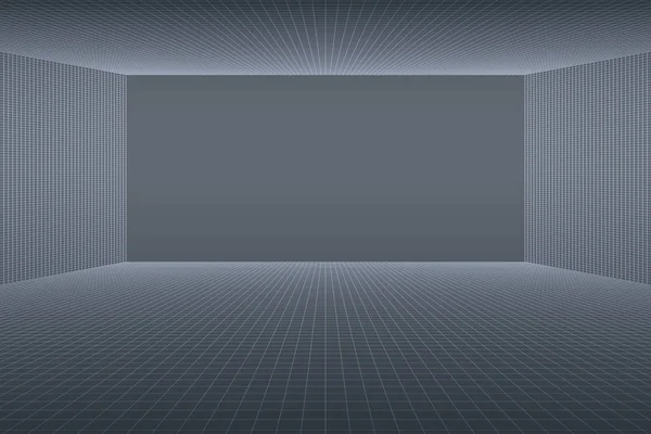 Chambre vide grise, 3D Studio, mesh. Illustration vectorielle . — Image vectorielle