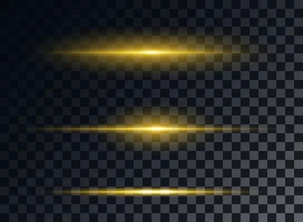 黄色のネオンストライプやライトフラッシュ。ベクトル素子絶縁型背景. — ストックベクタ