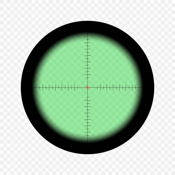 Vista notturna cecchino con segni di misurazione su sfondo trasparente isolato. Vista attraverso la vista di un fucile da caccia. Modello di binocolo vettoriale militare ottico . — Vettoriale Stock