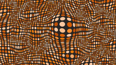 Circles and points are brown wavy, convex. The embossed background. Vector illustration.