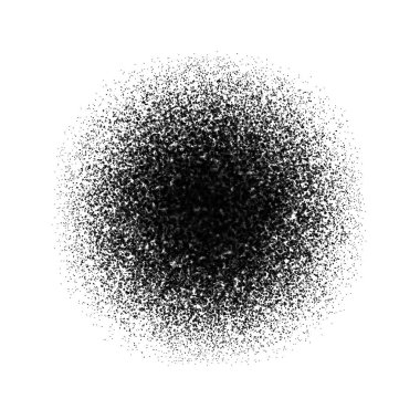 Spray, graffiti circle. Black dust particles, dirt. Vector element isolated background.