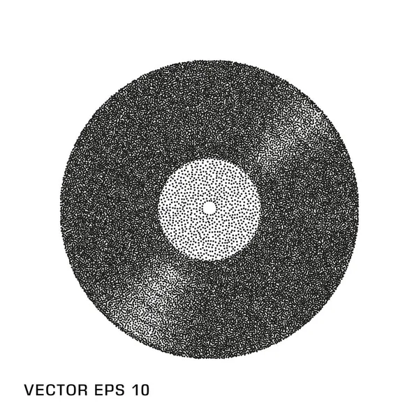 Виниловая музыка - тарелка, ретро, искушение. The Effect of Noise. Векторная иллюстрация на изолированном светлом фоне . — стоковый вектор
