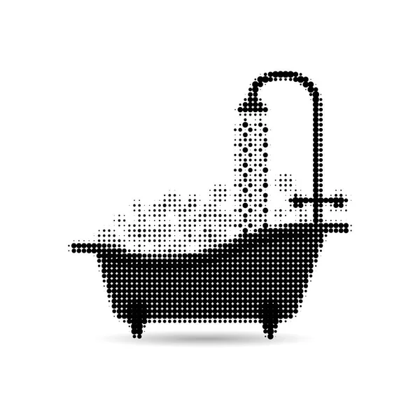 Bathtub Abstract halftone. Vector element, icon. Isolated background. — Wektor stockowy