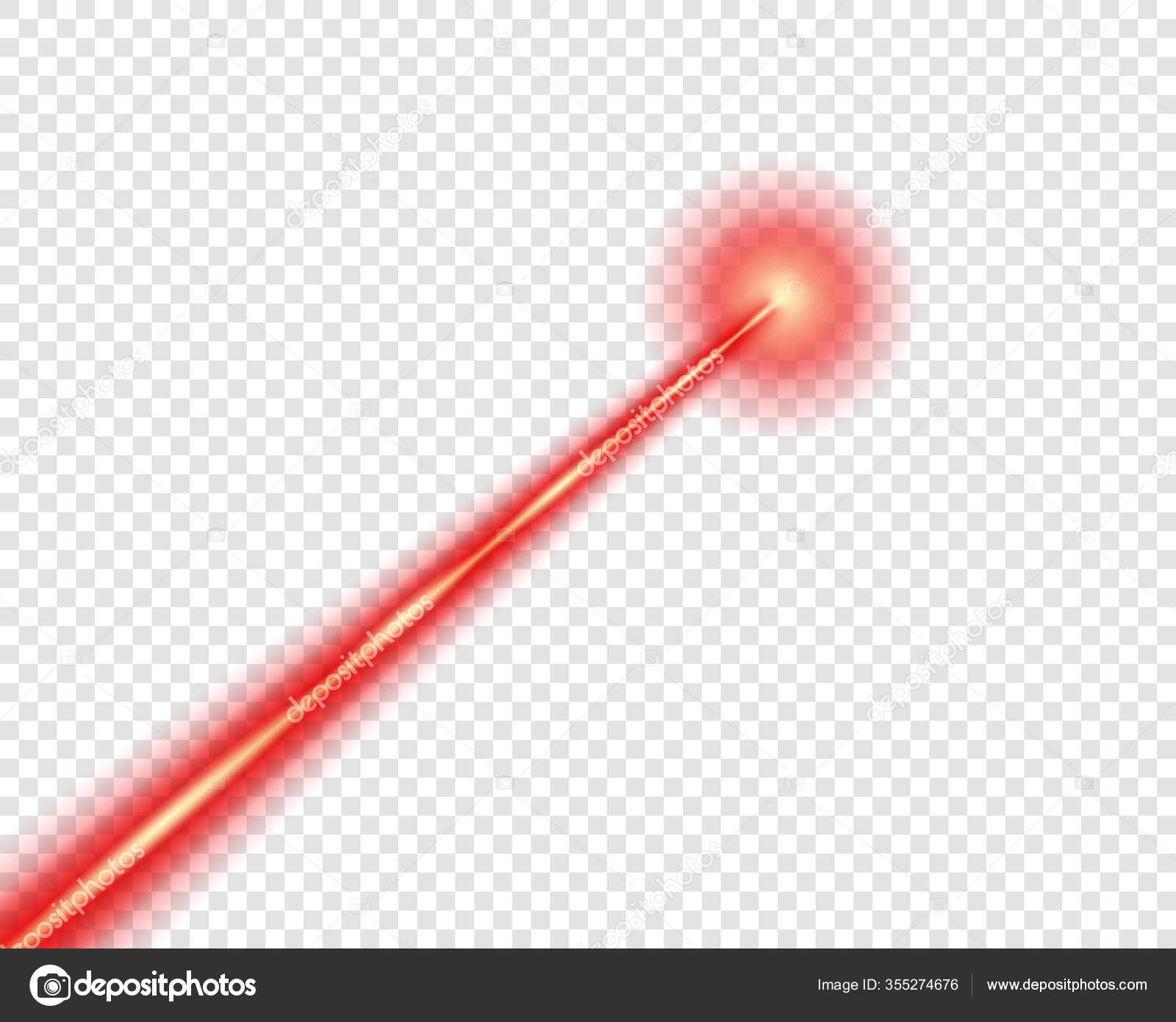 Red laser beam. Vector design element. The isolated transparent object ...