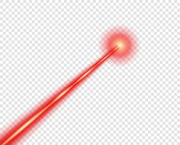 Red laser beam. Vector design element. The isolated transparent object on a light background. — Stock Vector