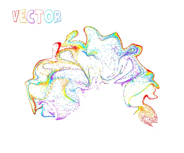 Радужная абстрактная волнистая пыль. Маленькие падающие цветные частицы. Элемент векторного дизайна на изолированном фоне . — стоковый вектор