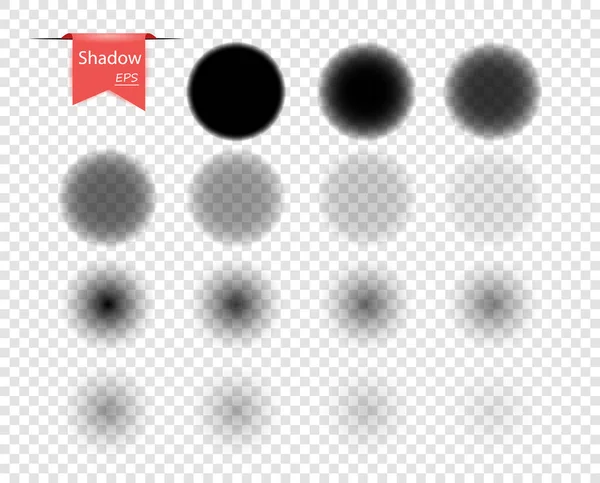 Runde Schatten. Kreis, dunkle Vorlagen mit unterschiedlichem Grad an Transparenz. Vektor-Designelemente auf isoliertem Hintergrund. Stockvektor