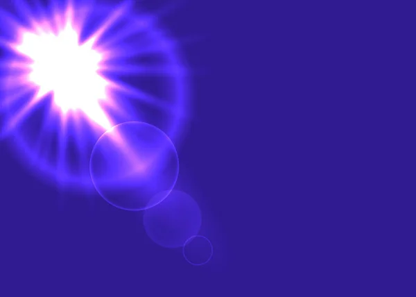 Leuchtend violettes Licht mit kreisförmigen Akzenten. Vektorillustration. — Stockvektor