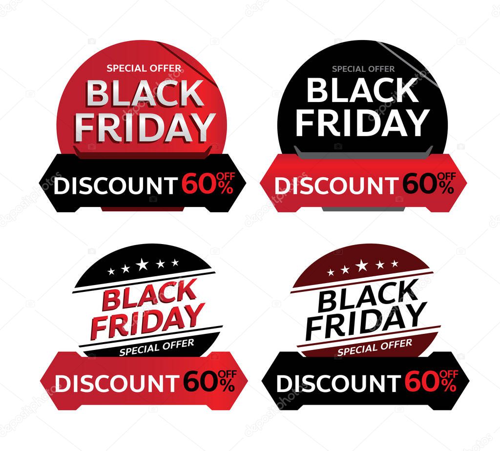 blackfriday online shopping sale promotion tag design for marketing