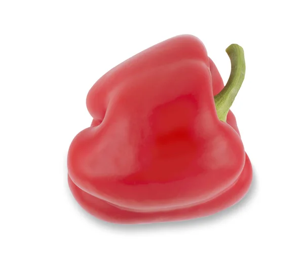 Kırmızı biber. Beyaz arka plan. İzole