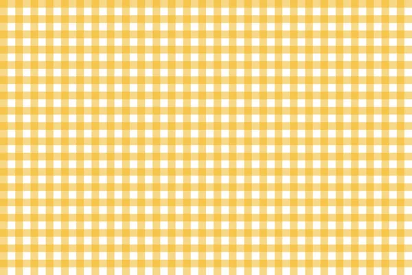 黄色の市松模様テーブル クロス シームレスなパターン ベクトル図 — ストックベクタ