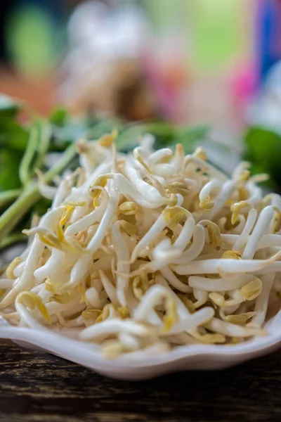 Kiełki fasoli składniki Asian noodles — Zdjęcie stockowe