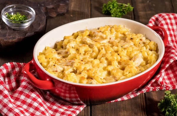 Macarrones con queso, pollo — Foto de Stock