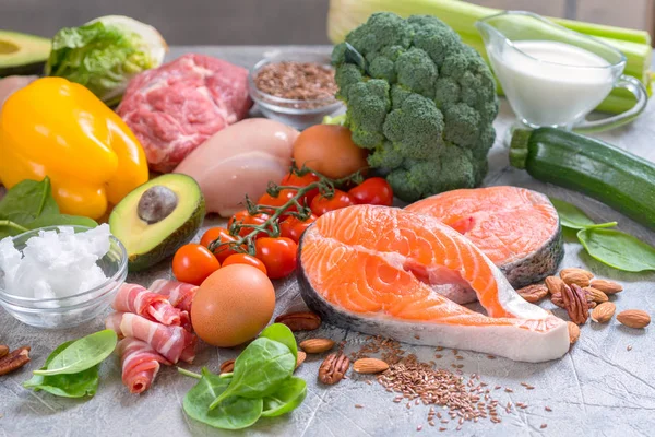 Healthy eating food low carb keto ketogenic diet meal plan Royalty Free Stock Images