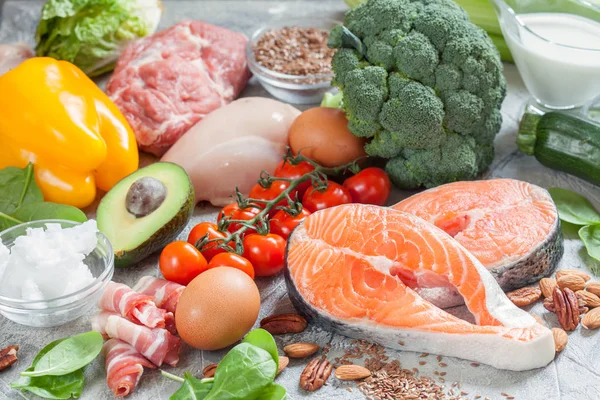 Healthy eating food low carb keto ketogenic diet meal plan Royalty Free Stock Images