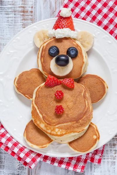 Bear pancake untuk sarapan anak-anak — Stok Foto